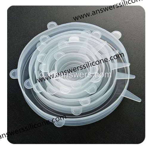 BPA Free6PCS Food Cover Lids Silicone stretchable ຢືດຢຸ່ນ